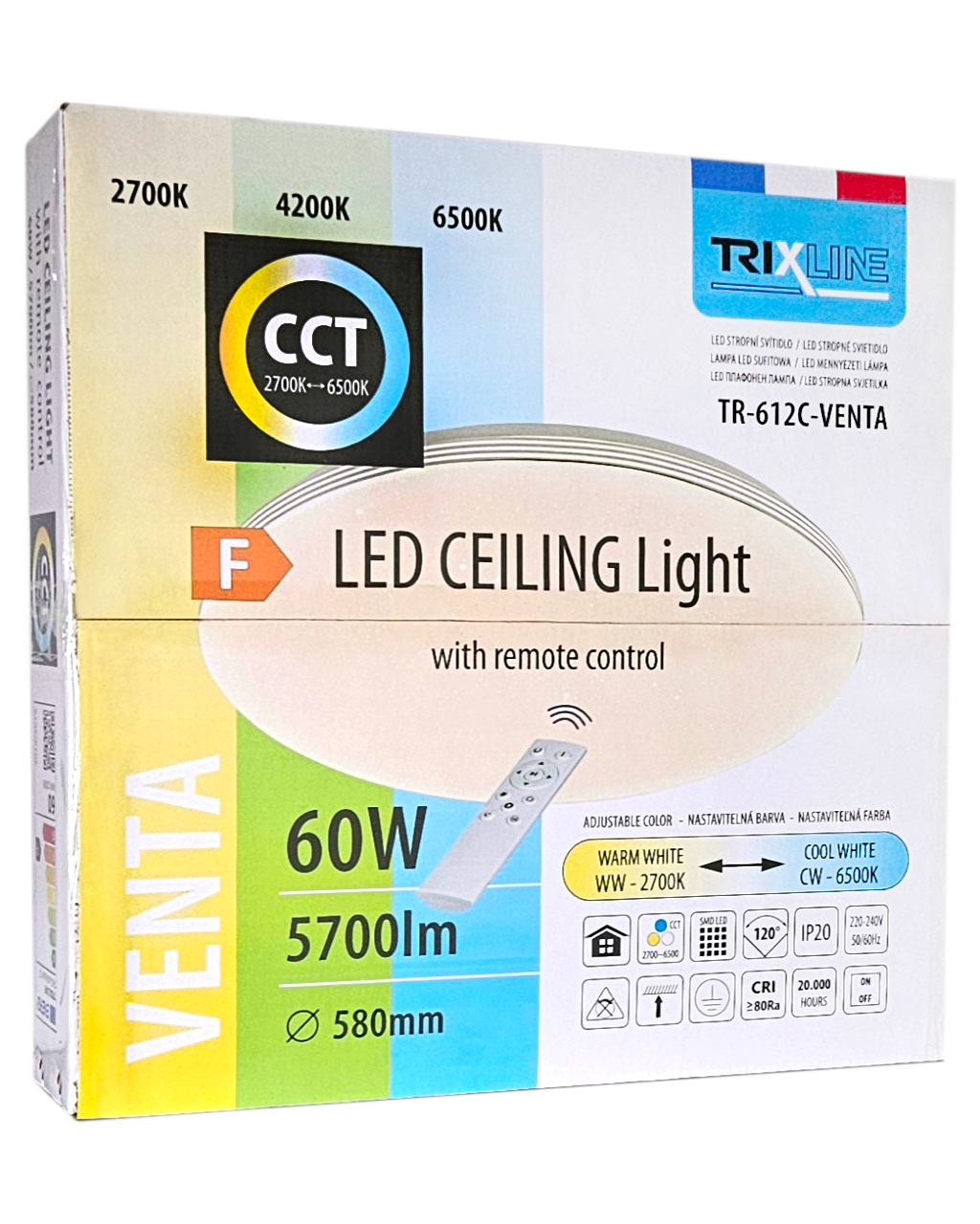 TR-612C – VENTA 60W 5700lm ø58cm CCT + Trixline vezérlő TR-612C – VENTA 60W 5700lm ø58cm CCT + Trixline vezérlő