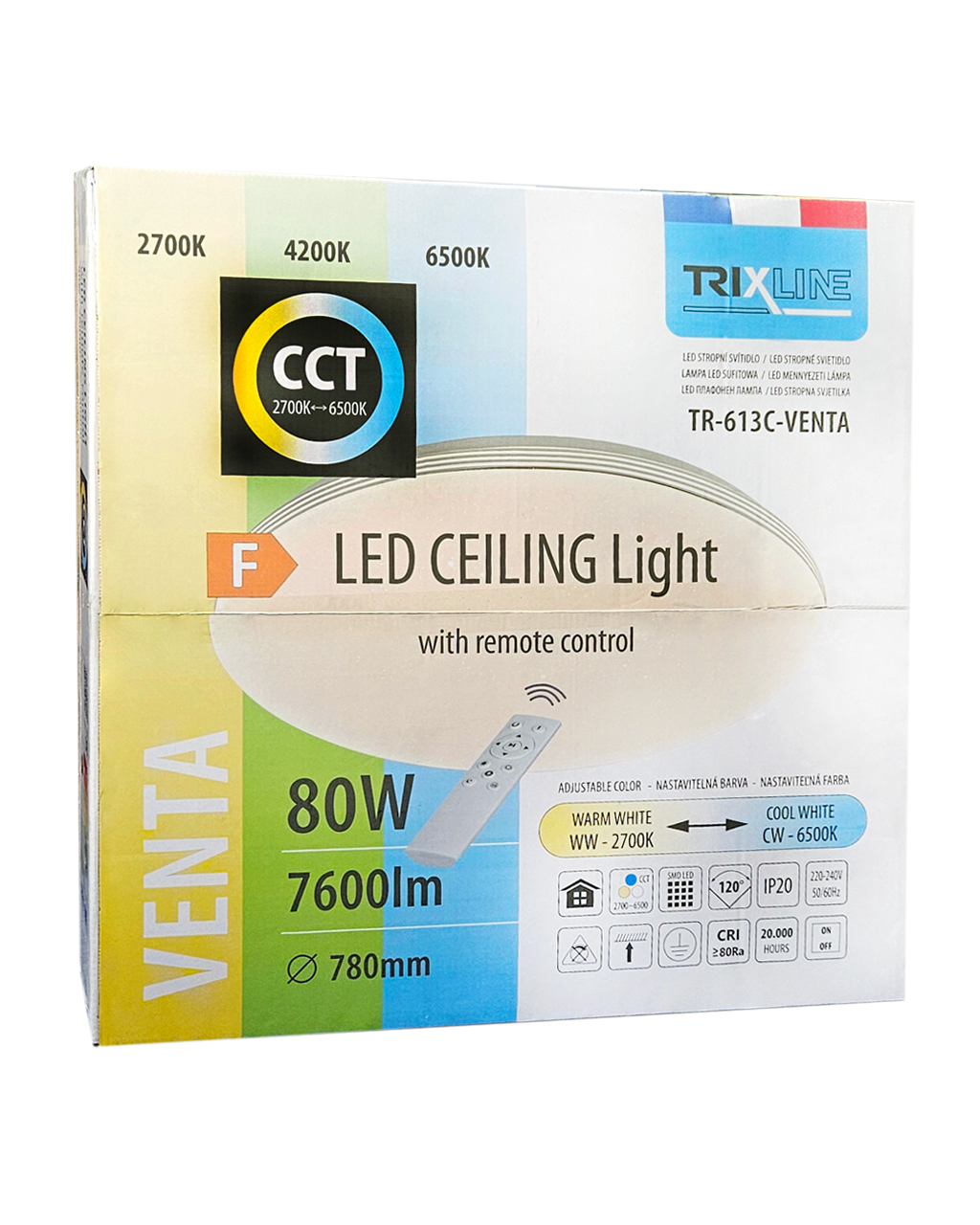TR-613C – VENTA 80W 7600lm ø78cm CCT + Trixline vezérlő TR-613C – VENTA 80W 7600lm ø78cm CCT + Trixline vezérlő