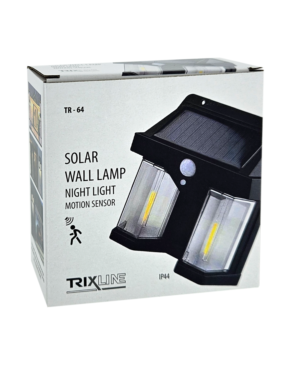 TR- 64 LED napelemes fali lámpa svetsökösövel – fekete Trixline TR- 64 LED napelemes fali lámpa svetsökösövel – fekete Trixline