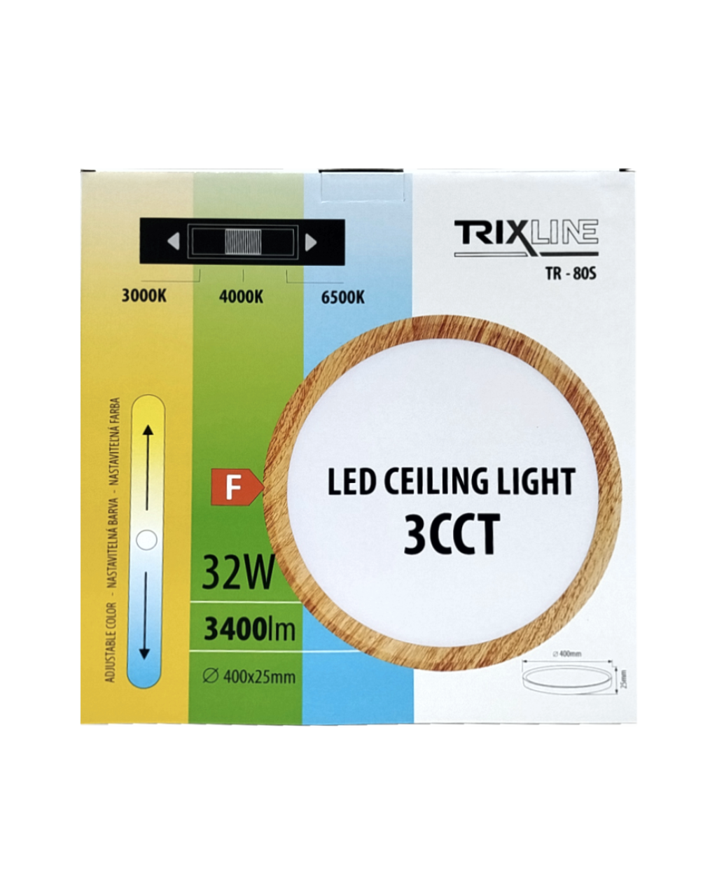 Mennyezeti TR-80S-32W LED lámpa 3CCT 3400lm ø40x2.5cm Trixline - Image 2