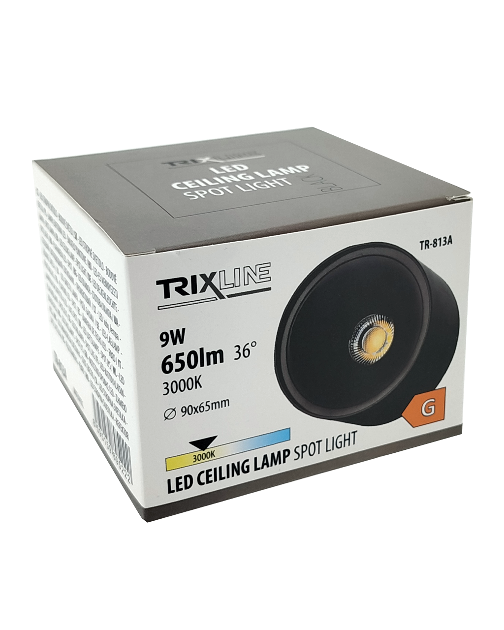 TR-813A LED 9W 3000K mennyezeti spotlámpa – fekete Trixline TR-813A LED 9W 3000K mennyezeti spotlámpa – fekete Trixline