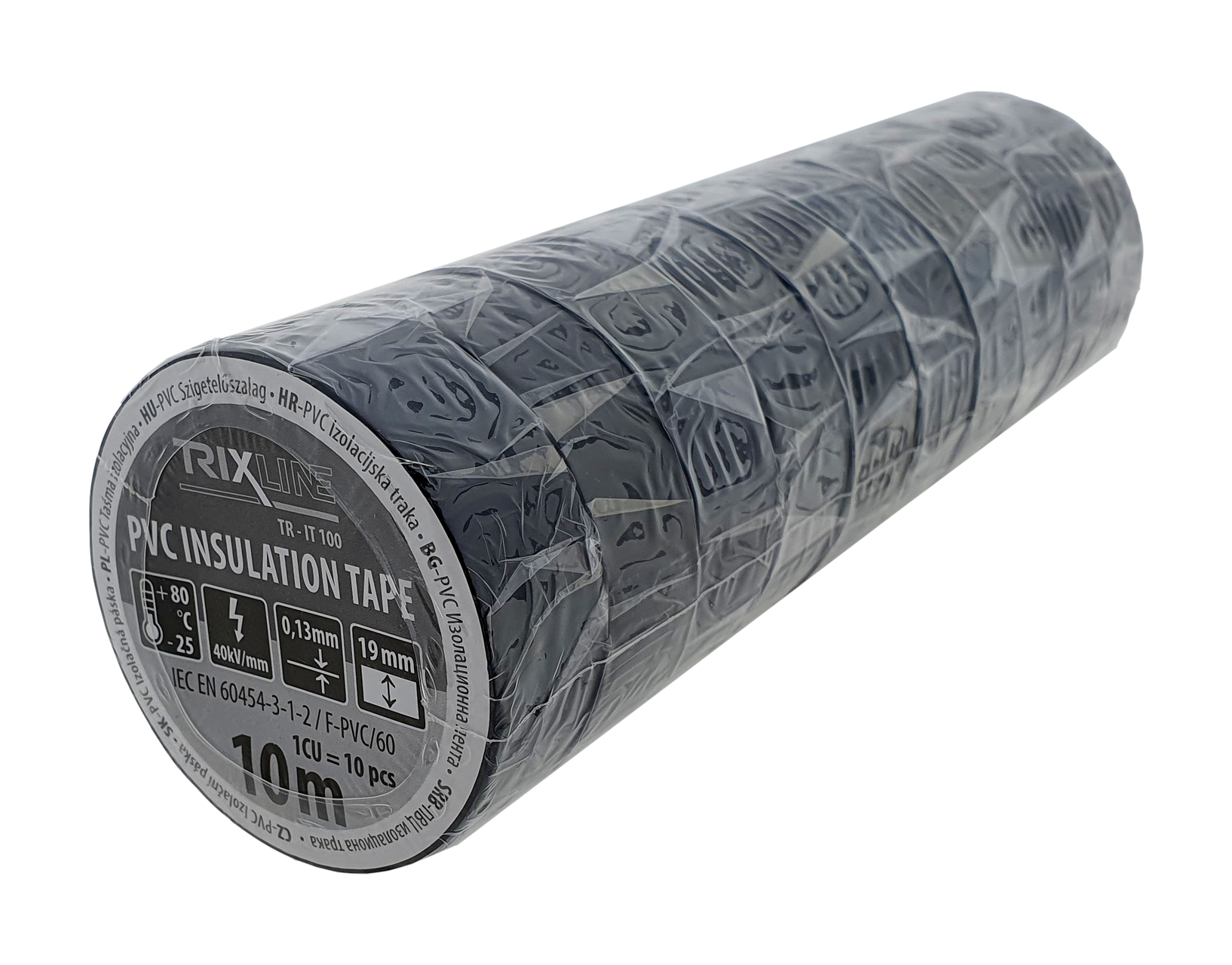 PVC szigetelőzalag TR-IT 100 10m, 0,13mm fekete TRIXLINE - Image 4
