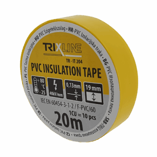 PVC szigetelőzálag TR-IT 204 20m, 0,13mm sárga TRIXLINE