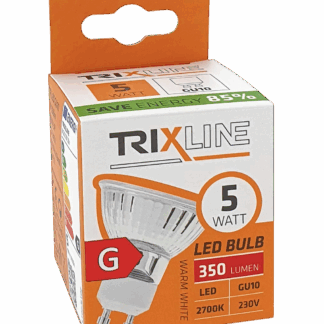 Trixline 5W GU10 2700K LED izzó meleg fehér 350lm