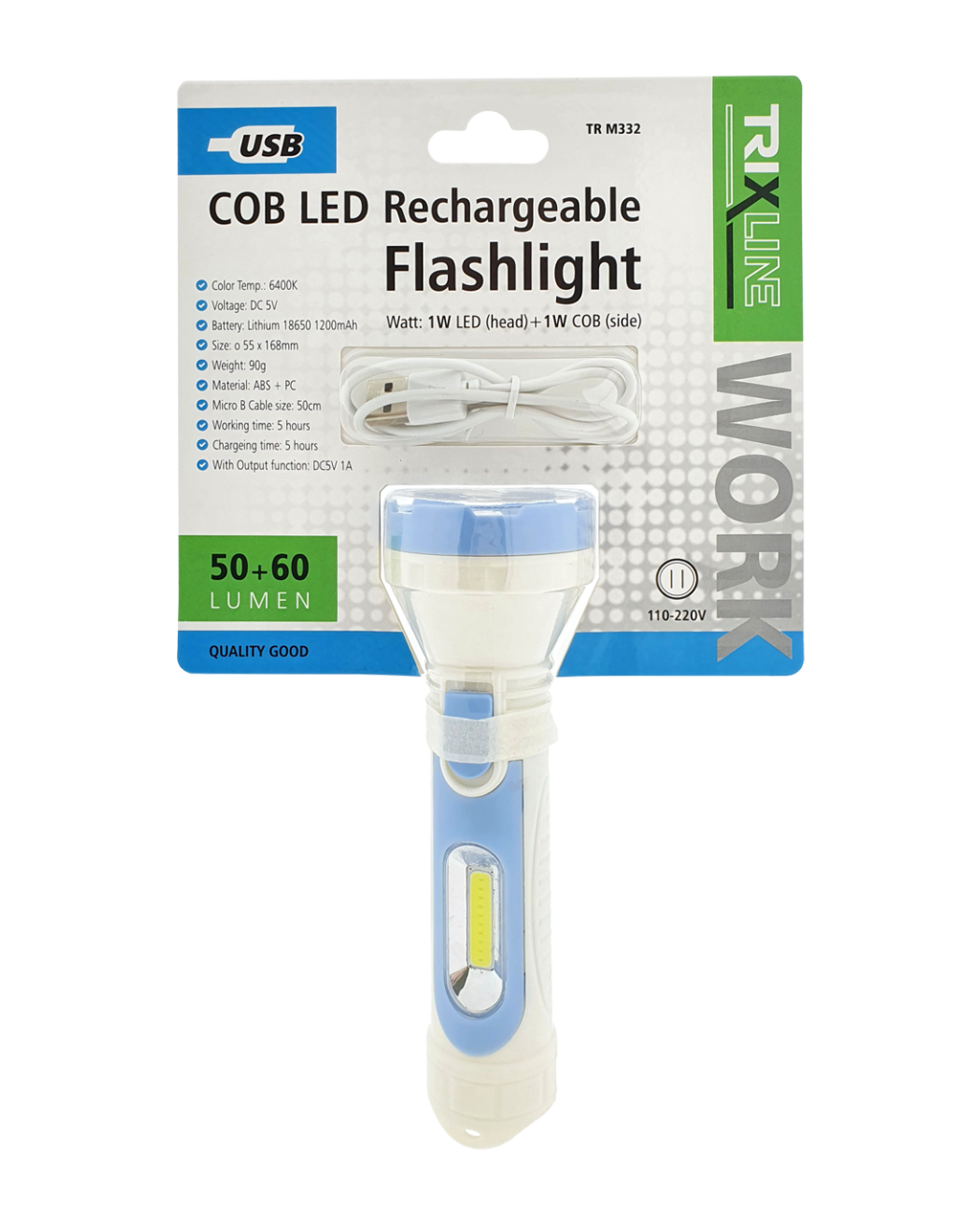 TR M332 TRIXLINE kézi USB újratölthető LED zseblámpa - Image 3