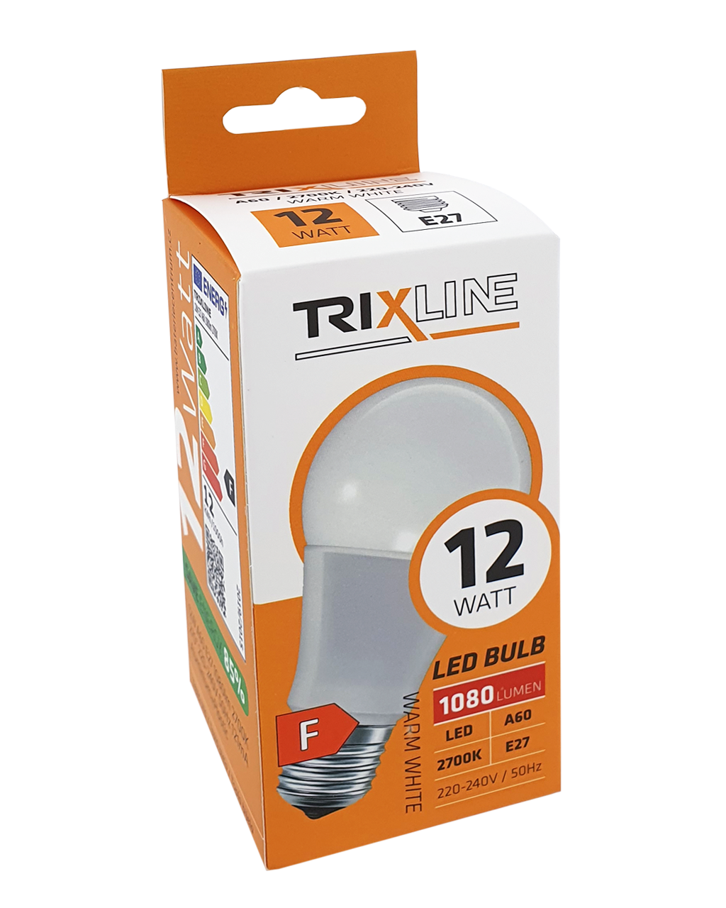Trixline 12W E27 A60 2700K 1080lm meleg fehér Trixline 12W E27 A60 2700K 1080lm meleg fehér