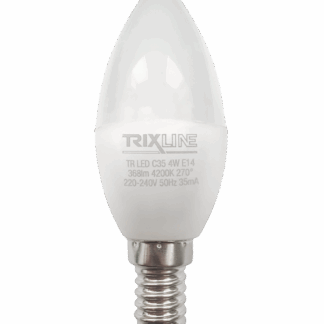 Trixline 4W 368lm E14 C35 4200K LED izzo semleges fehér Trixline 4W 368lm E14 C35 4200K LED izzo semleges fehér