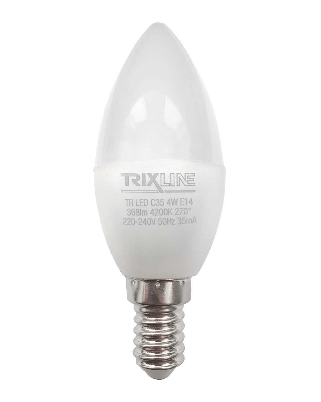 Trixline 4W 368lm E14 C35 4200K LED izzo semleges fehér Trixline 4W 368lm E14 C35 4200K LED izzo semleges fehér