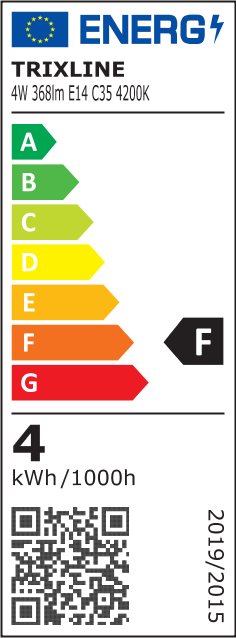 Trixline 4W 368lm E14 C35 4200K LED izzo semleges fehér Trixline 4W 368lm E14 C35 4200K LED izzo semleges fehér