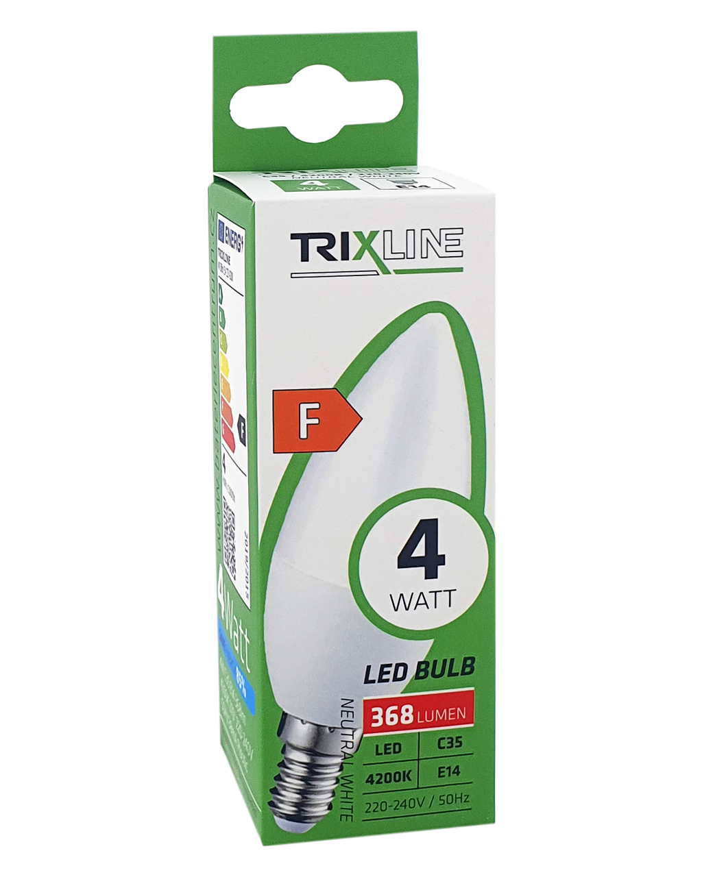 Trixline 4W 368lm E14 C35 4200K LED izzo semleges fehér Trixline 4W 368lm E14 C35 4200K LED izzo semleges fehér