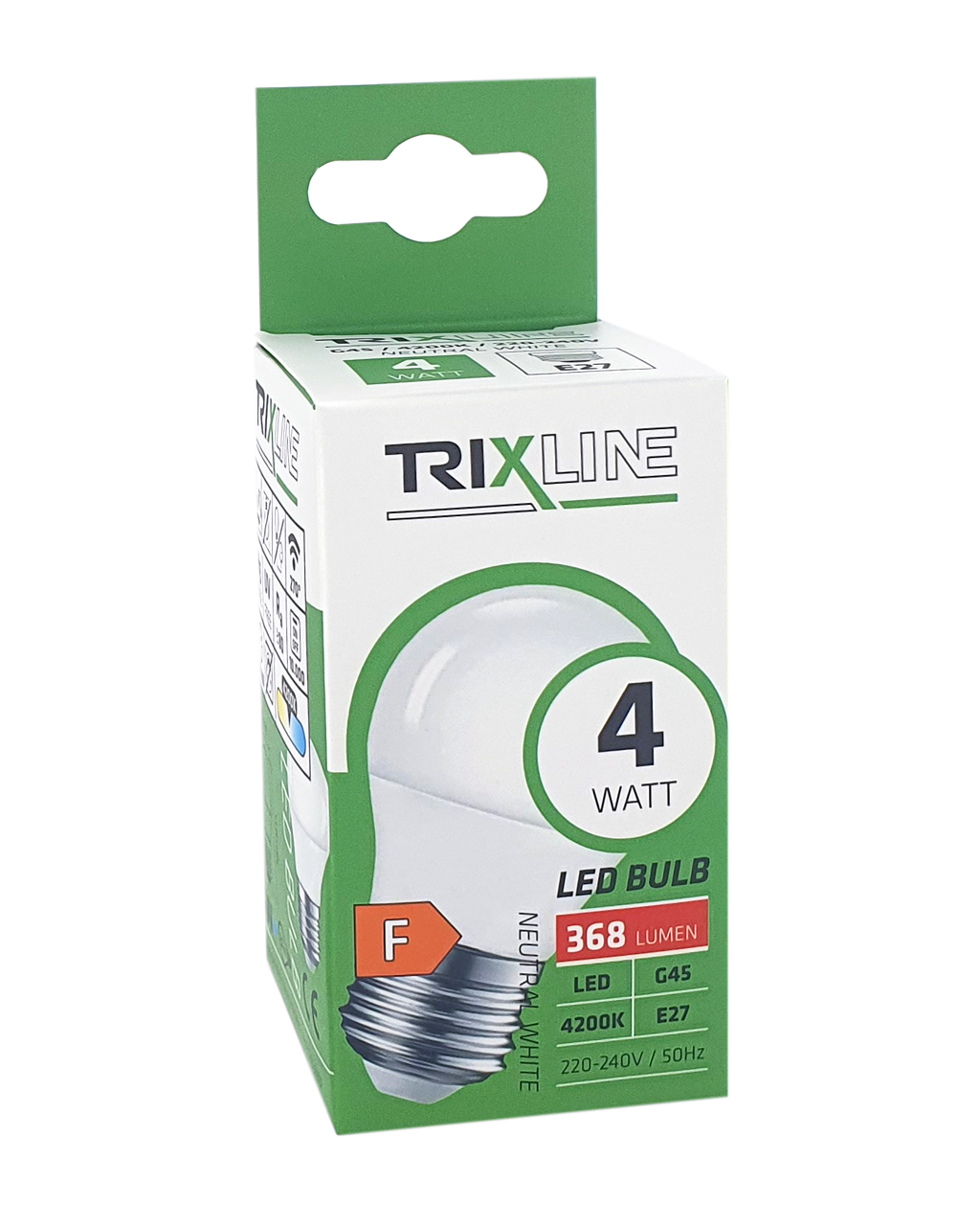 Trixline 4W 368lm E27 G45 4200K LED izzó semleges fehér Trixline 4W 368lm E27 G45 4200K LED izzó semleges fehér
