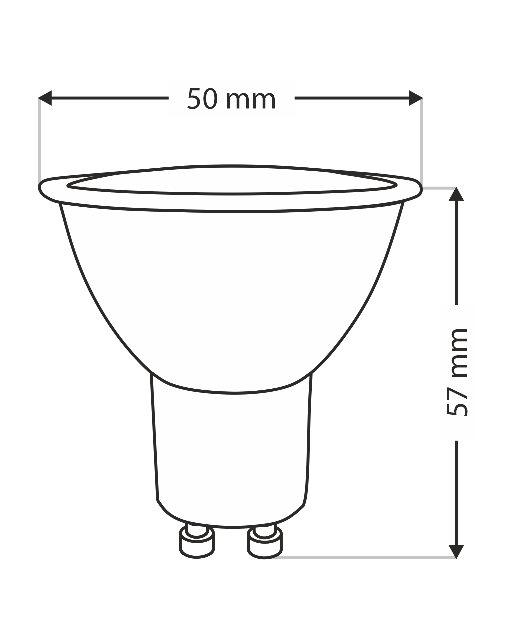 Trixline 4W GU10 2700K LED izzó meleg fehér 320lm Trixline 4W GU10 2700K LED izzó meleg fehér 320lm