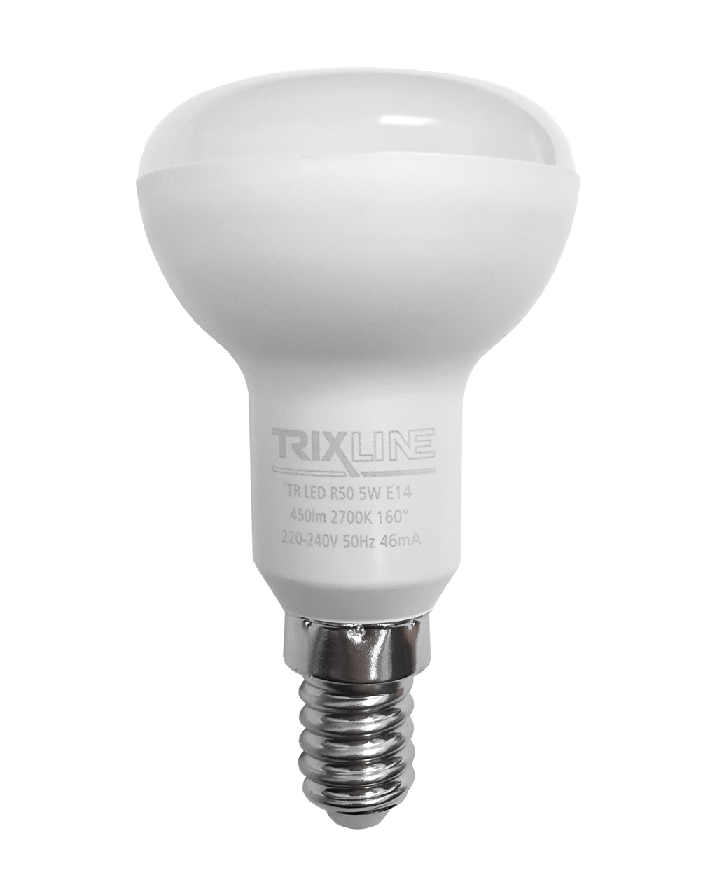 Trixline 5W E14 R50 2700K 450lm meleg fehér Trixline 5W E14 R50 2700K 450lm meleg fehér