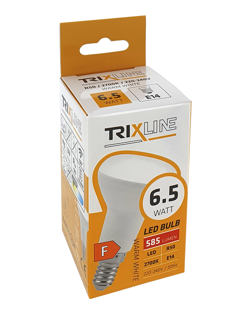 Trixline 6.5W E14 R50 2700K 585lm meleg fehér Trixline 6.5W E14 R50 2700K 585lm meleg fehér