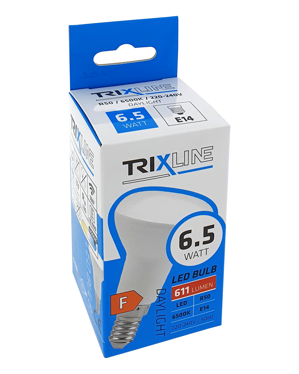 Trixline 6.5W E14 R50 6500K 611lm hideg fehér Trixline 6.5W E14 R50 6500K 611lm hideg fehér