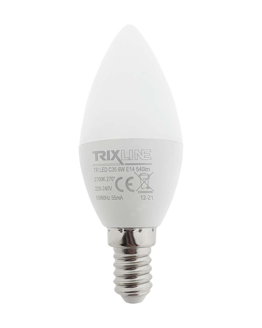 Trixline 6W/3db C35 E14 2700K meleg fehér 3 db-os Trixline 6W/3db C35 E14 2700K meleg fehér 3 db-os