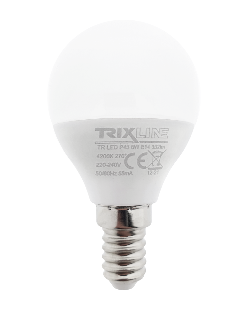 Trixline 6W/3db P45 E14 4200K semleges fehér 3 db-os Trixline 6W/3db P45 E14 4200K semleges fehér 3 db-os