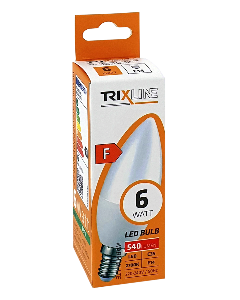 Trixline 6W 540lm E14 C35 2700K meleg fehér Trixline 6W 540lm E14 C35 2700K meleg fehér