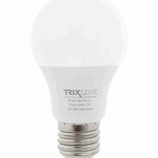 Trixline 6W 552lm E27 A60 4200K semleges fehér Trixline 6W 552lm E27 A60 4200K semleges fehér