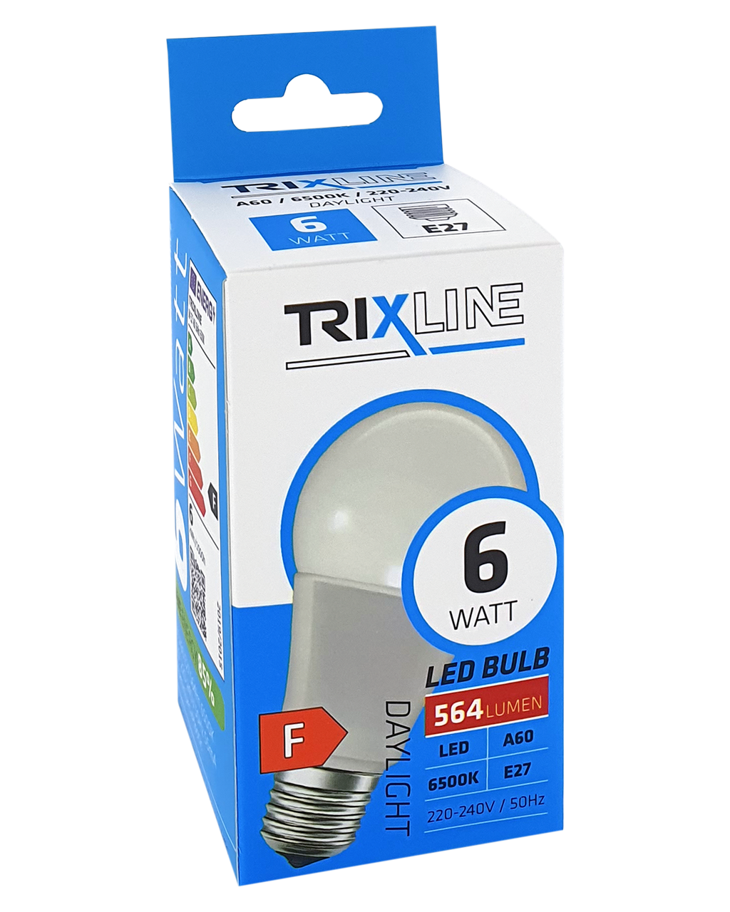 Trixline 6W 564lm E27 A60 6500K magas fehér Trixline 6W 564lm E27 A60 6500K magas fehér