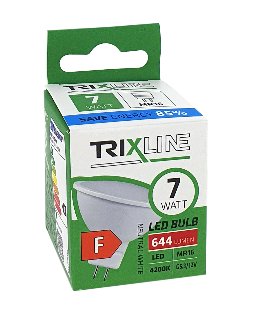 Trixline 7W 644lm MR16 4200K semleges fehér Trixline 7W 644lm MR16 4200K semleges fehér