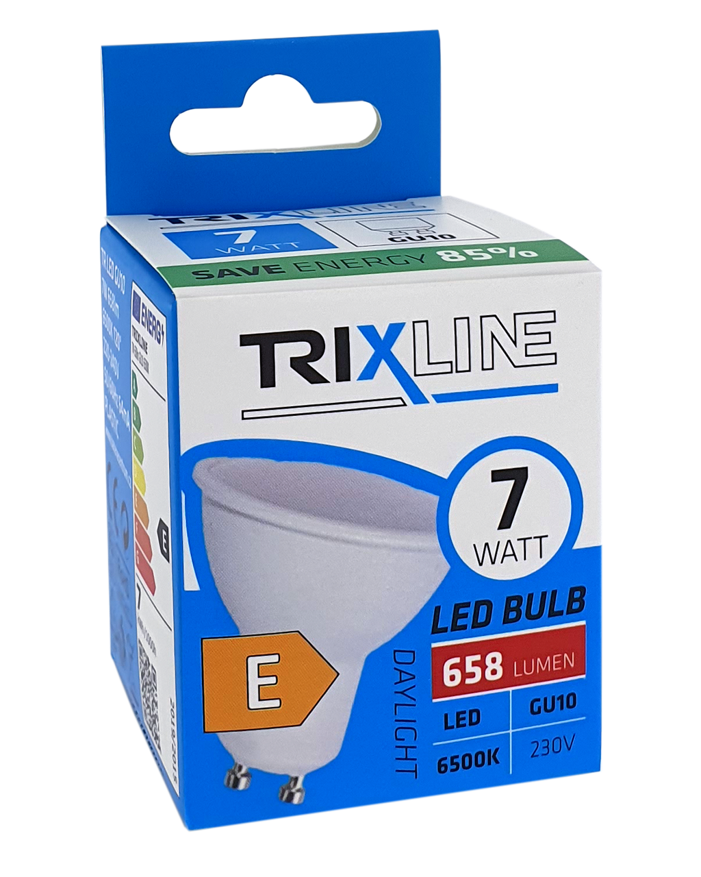 Trixline 7W 658lm GU10 6500K hideg fehér Trixline 7W 658lm GU10 6500K hideg fehér