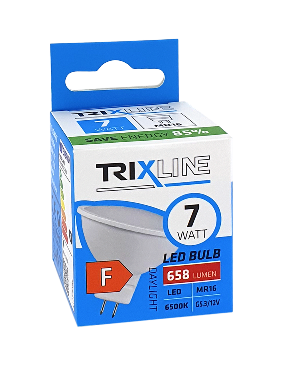 Trixline 7W 658lm MR16 6500K hideg fehér Trixline 7W 658lm MR16 6500K hideg fehér