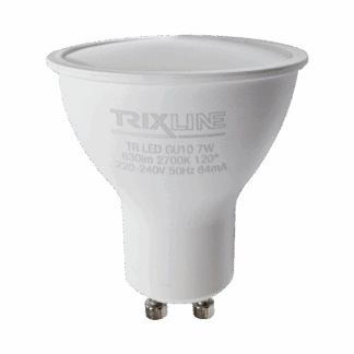 Trixline 7W GU10 2700K 630lm meleg fehér LED izzó Trixline 7W GU10 2700K 630lm meleg fehér LED izzó
