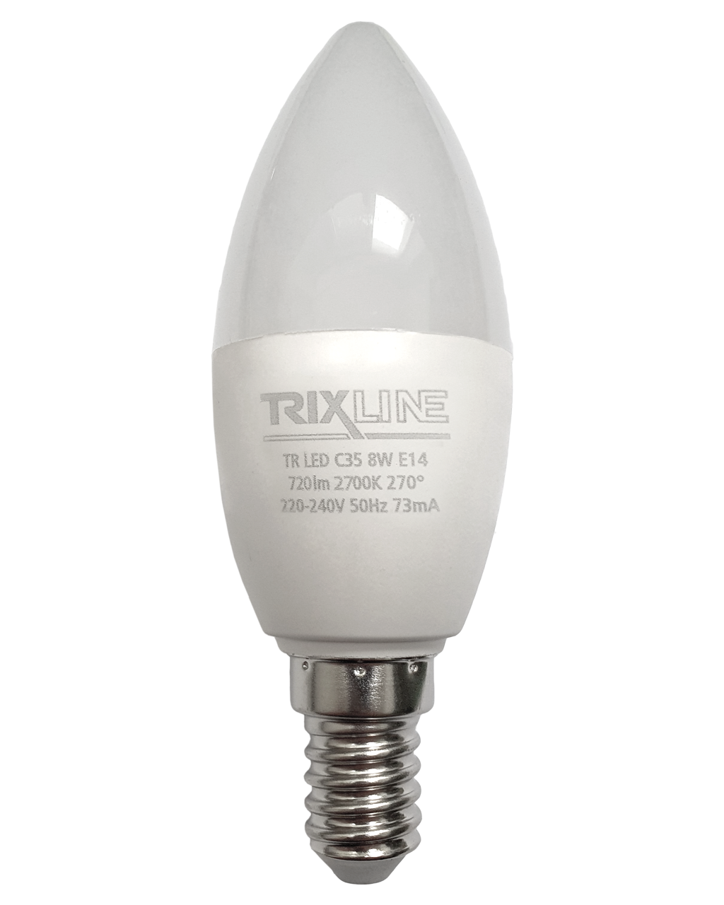 Trixline 8W 720lm E14 C35 2700K meleg fehér Trixline 8W 720lm E14 C35 2700K meleg fehér