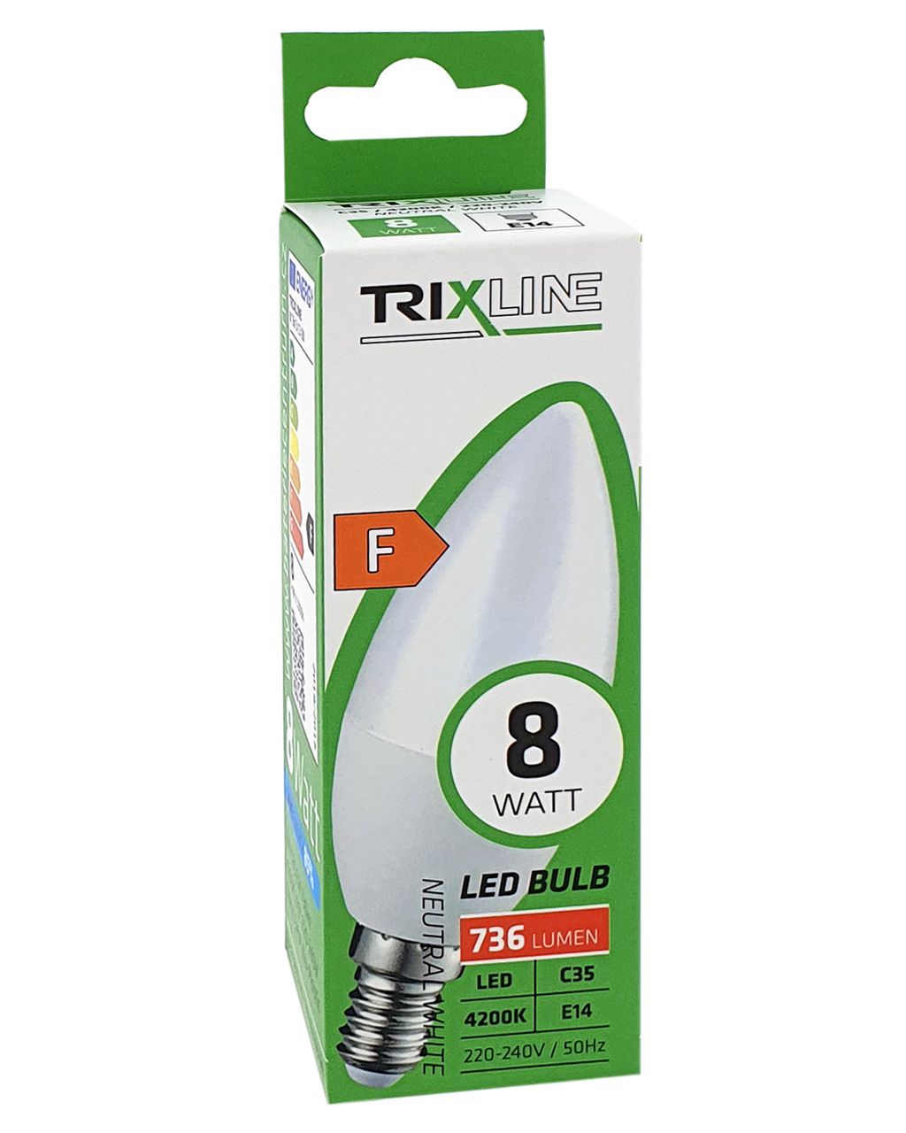 Trixline 8W 736lm E14 C35 4200K semleges fehér Trixline 8W 736lm E14 C35 4200K semleges fehér