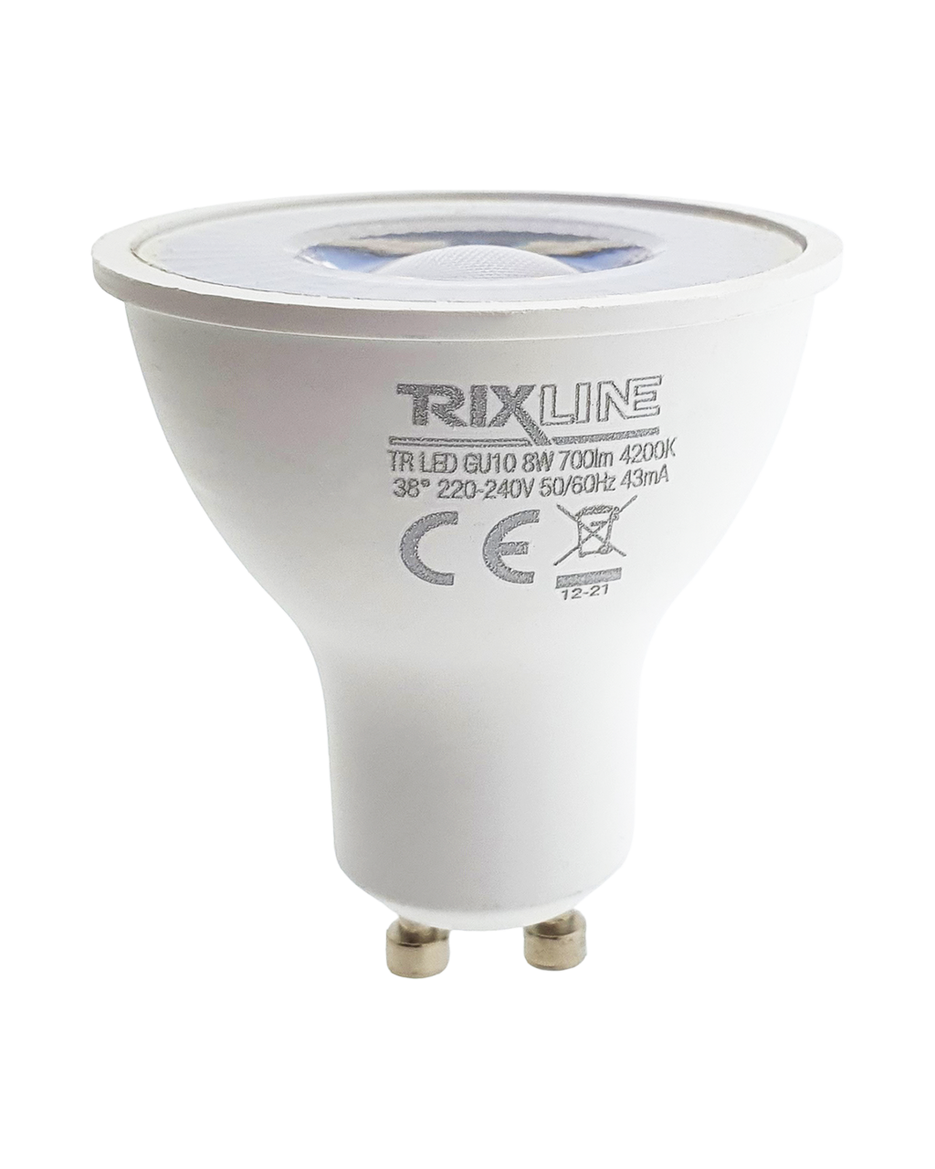 Trixline 8W GU10 700lm 4200K semleges fehér Trixline 8W GU10 700lm 4200K semleges fehér