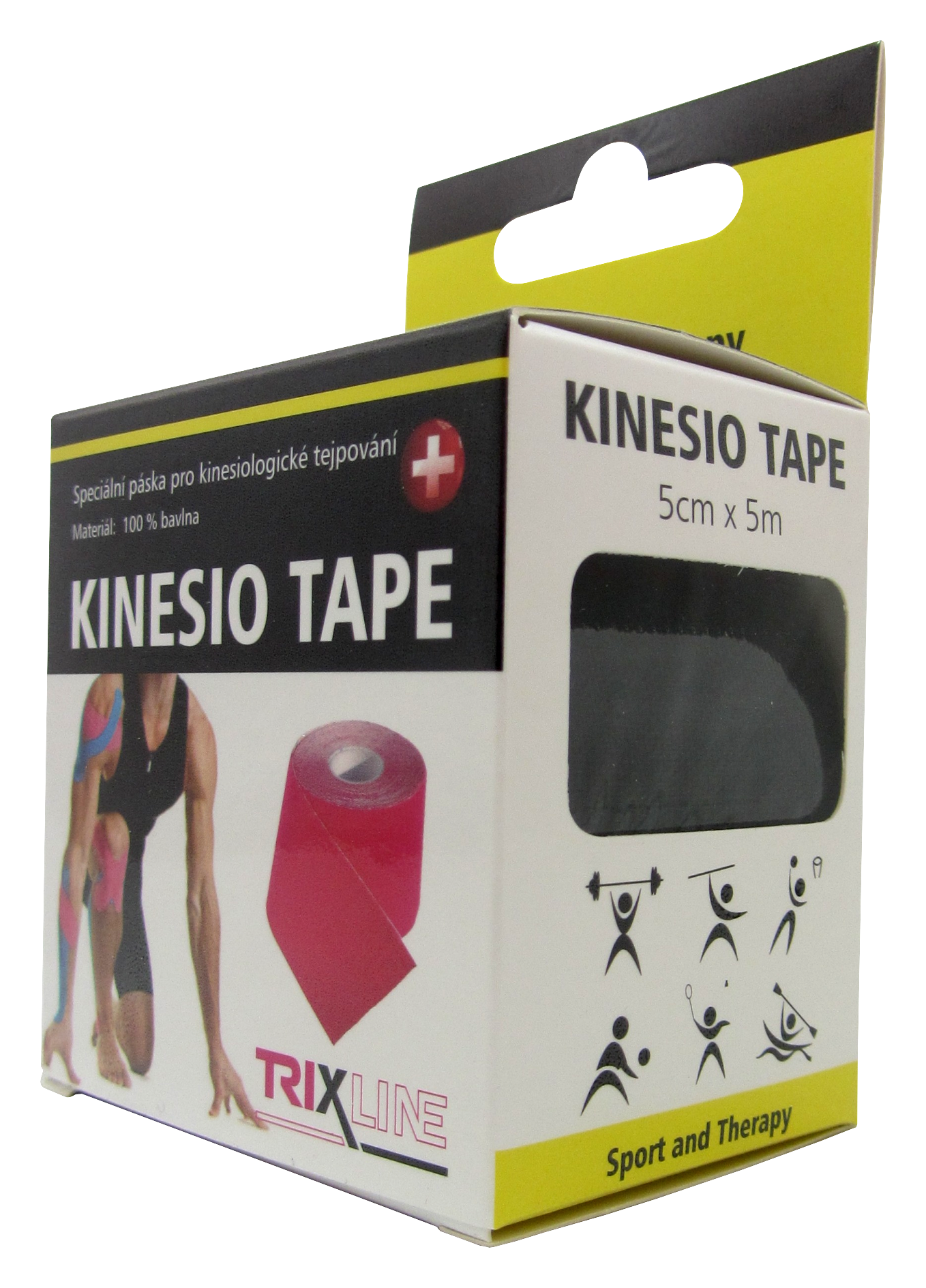 Trixline KINESIO szalag 5cm x 5m fekete Trixline KINESIO szalag 5cm x 5m fekete