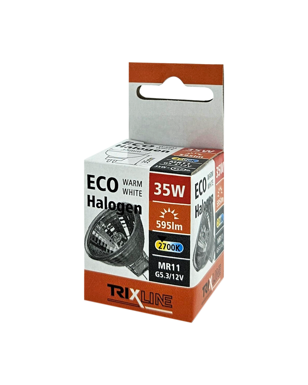 Trixline MR11/C 35W 12V 2700K halogén spotlámpa meleg fehér Trixline MR11/C 35W 12V 2700K halogén spotlámpa meleg fehér