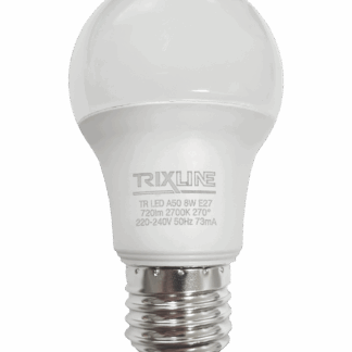 Trixline8W E27 A50 2700K 720lm meleg fehér LED izzó Trixline8W E27 A50 2700K 720lm meleg fehér LED izzó