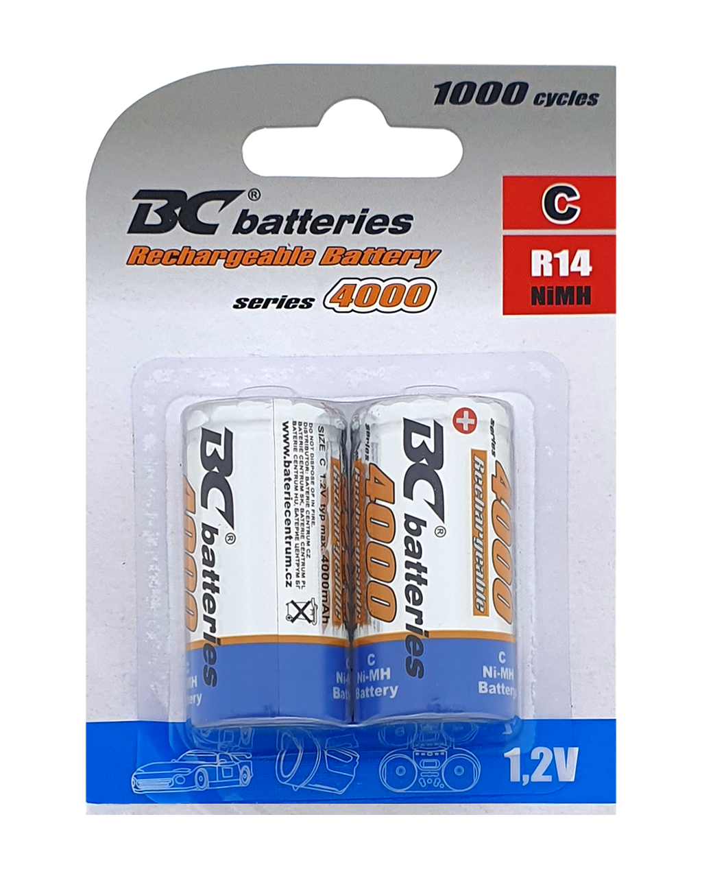 Újratölthető R14 BC elem 1,2 V Újratölthető R14 BC elem 1,2 V