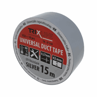 Univerzális ragasztószalag TR-IT 150 ezüst 15m, 0,27mm TRIXLINE Univerzális ragasztószalag TR-IT 150 ezüst 15m, 0,27mm TRIXLINE