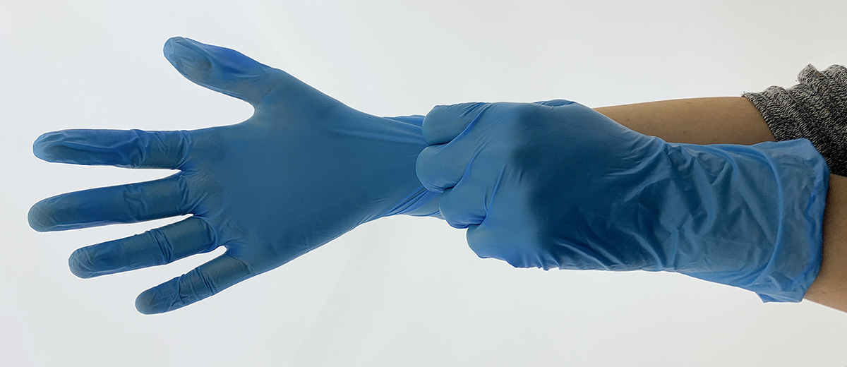 TR G400 Eldobhato Kesztyűk 100 db - S Méret Kék Stretch Trixline - Image 2