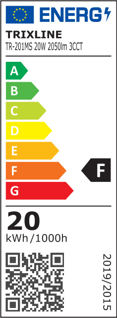 TR-201MS - 20W mennyezeti LED CCT lámpa mozgásérzékelővel 2050lm ø23x5.5cm Trixline - Image 7