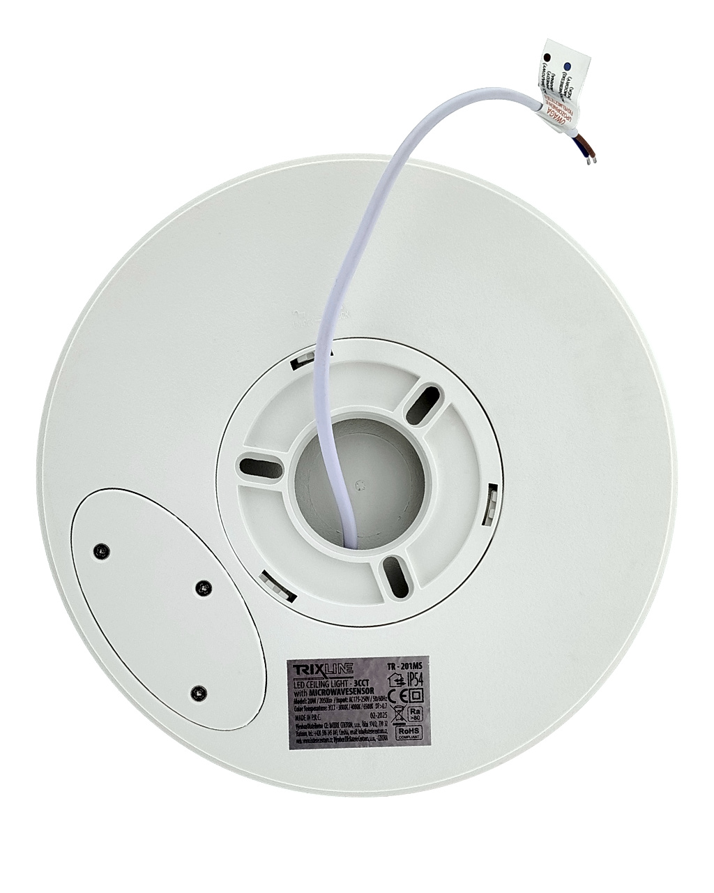 TR-201MS – 20W mennyezeti LED CCT lámpa mozgásérzékelővel 2050lm ø23×5.5cm Trixline TR-201MS – 20W mennyezeti LED CCT lámpa mozgásérzékelővel 2050lm ø23×5.5cm Trixline