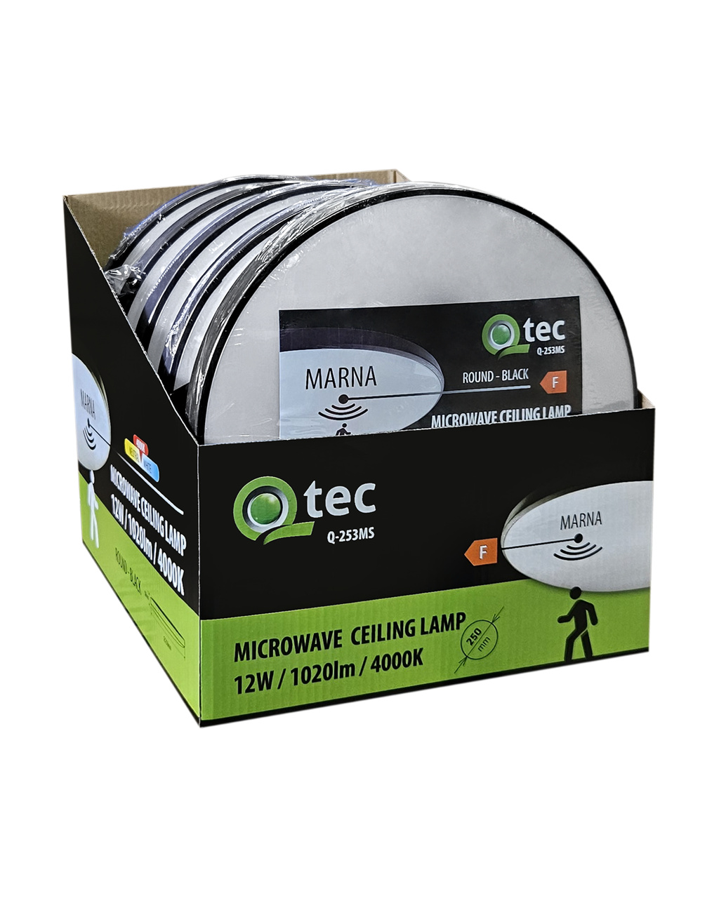 Q-253MS LED12W lámpa mozgásérzékelővel MARNA 1020lm 4000K ø25cm/ Q-253MS LED12W lámpa mozgásérzékelővel MARNA 1020lm 4000K ø25cm/